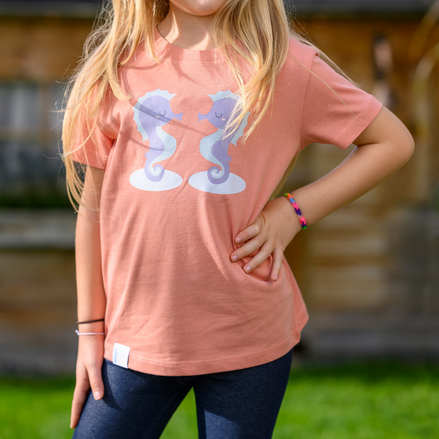 T-Shirt küssende Seepferdchen für Kinder